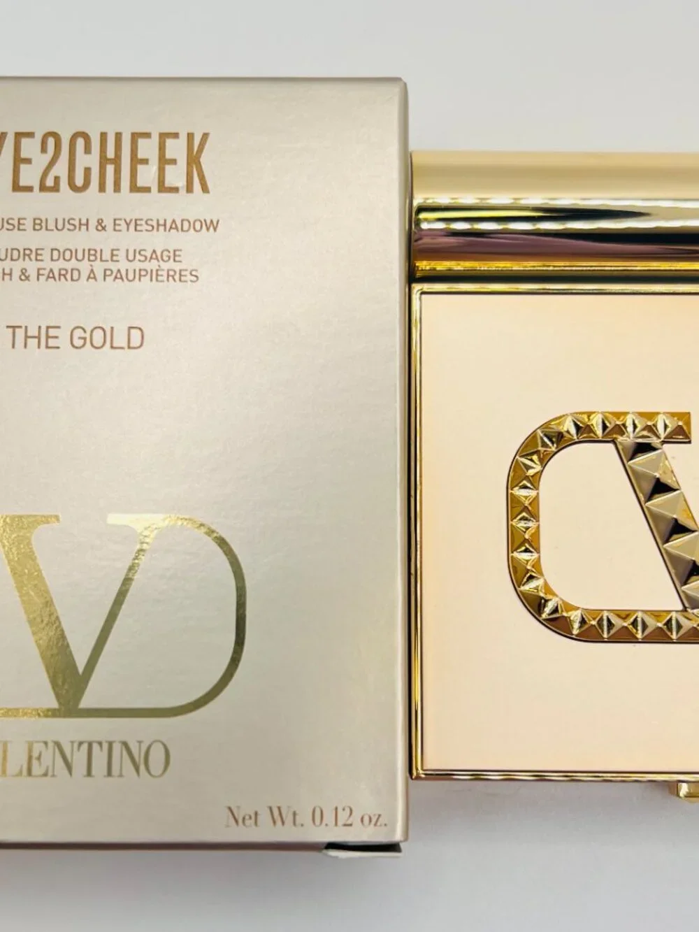 Valentino Eye2Cheek Blush and Eyeshadow The Gold Go Put A Spike On It NEW IN BOX